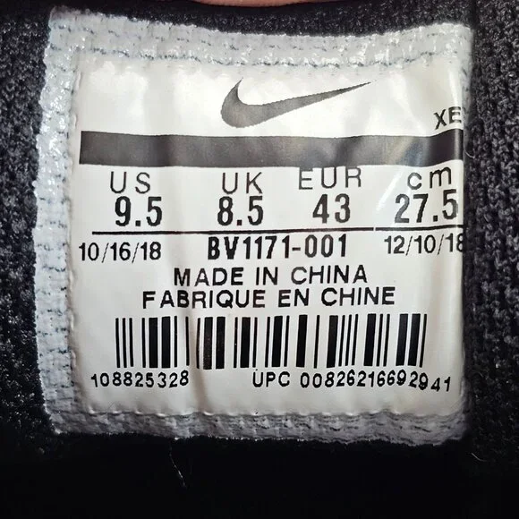 Nike Air Monarch IV Mens 9.5 Black White Training Shoes Sneakers BV1171-001 - Picture 7 of 9